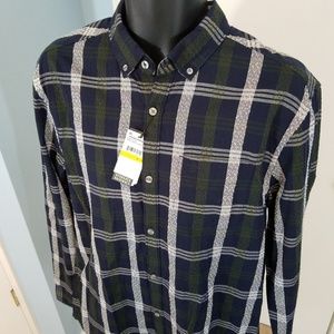 Original Penguin Dobby Plaid Slim Fit Button Down Shirt Size Medium
